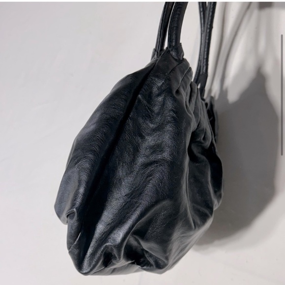 5/$25 American Eagle Black Faux Leather Purse Shoulder Bag With Flower - Picture 5 of 11